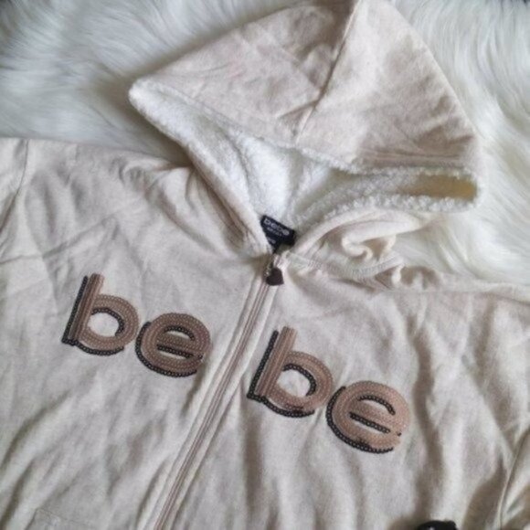 NWT BEBE Girls Sequins Long Sleeve Hoodie Sweater Size Large (14/16) - Picture 2 of 5